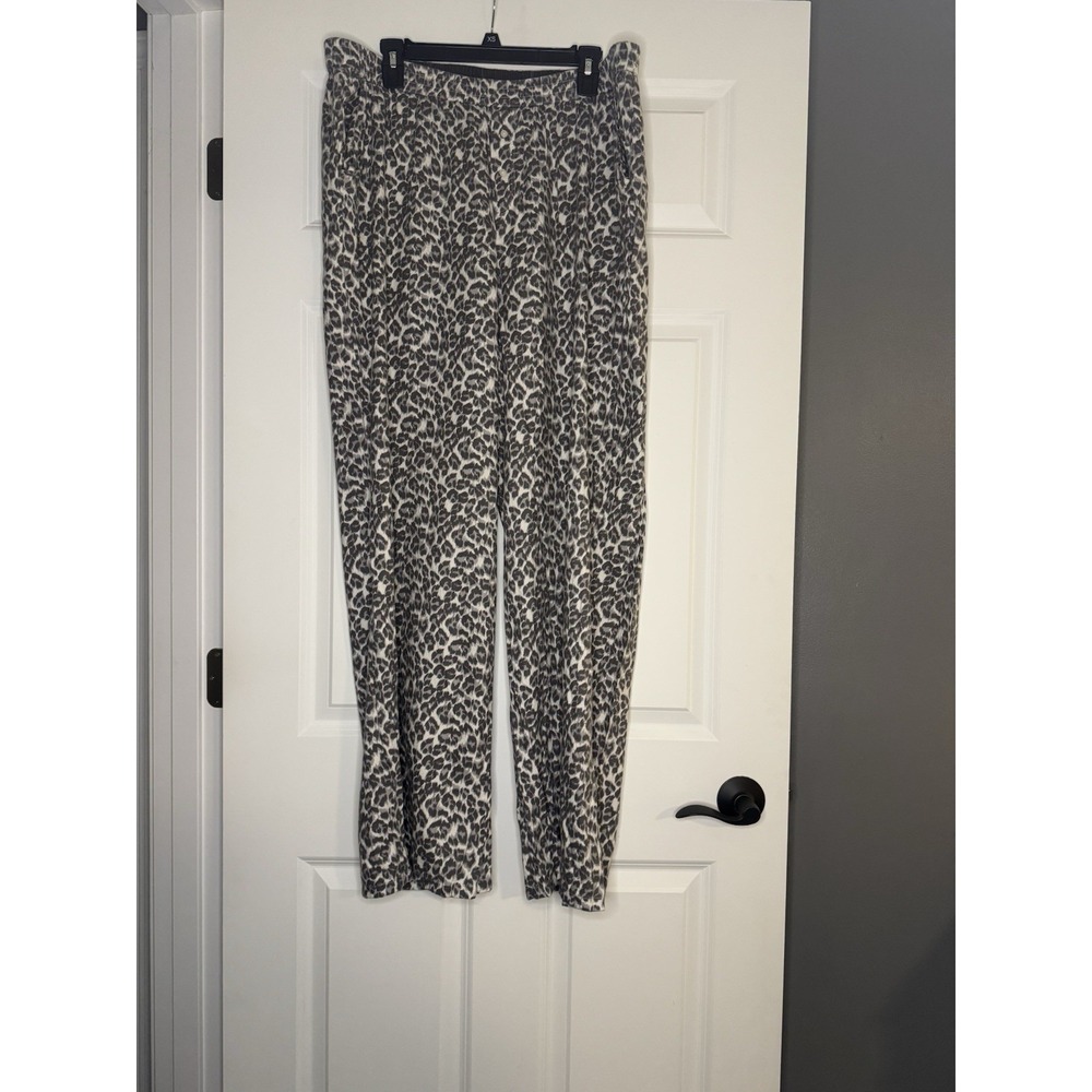 Aerie Leopard Pull On Pants Xl Long Gray White